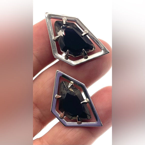 VTG 70s Hickok Cufflinks Silver Tone Asymmetrical Faceted Amethyst Gem Signed - Picture 4 of 12